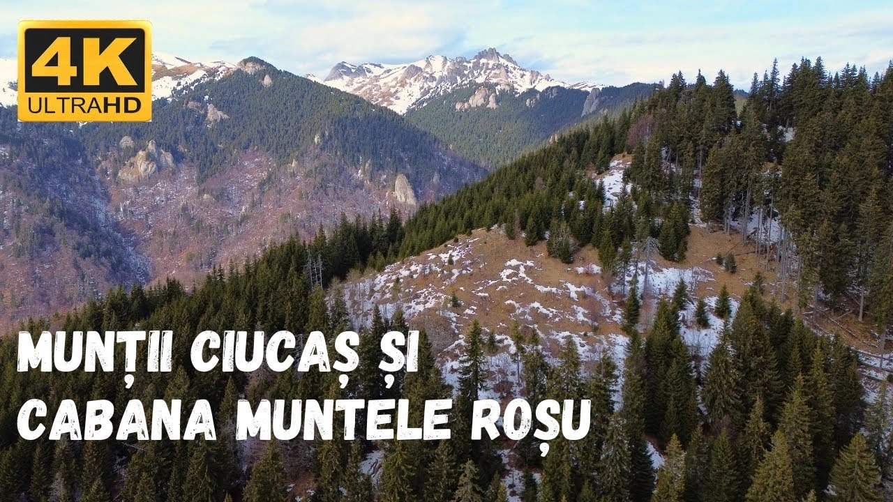 Muntii Ciucas si Cabana Muntele Rosu vazute de la inaltime