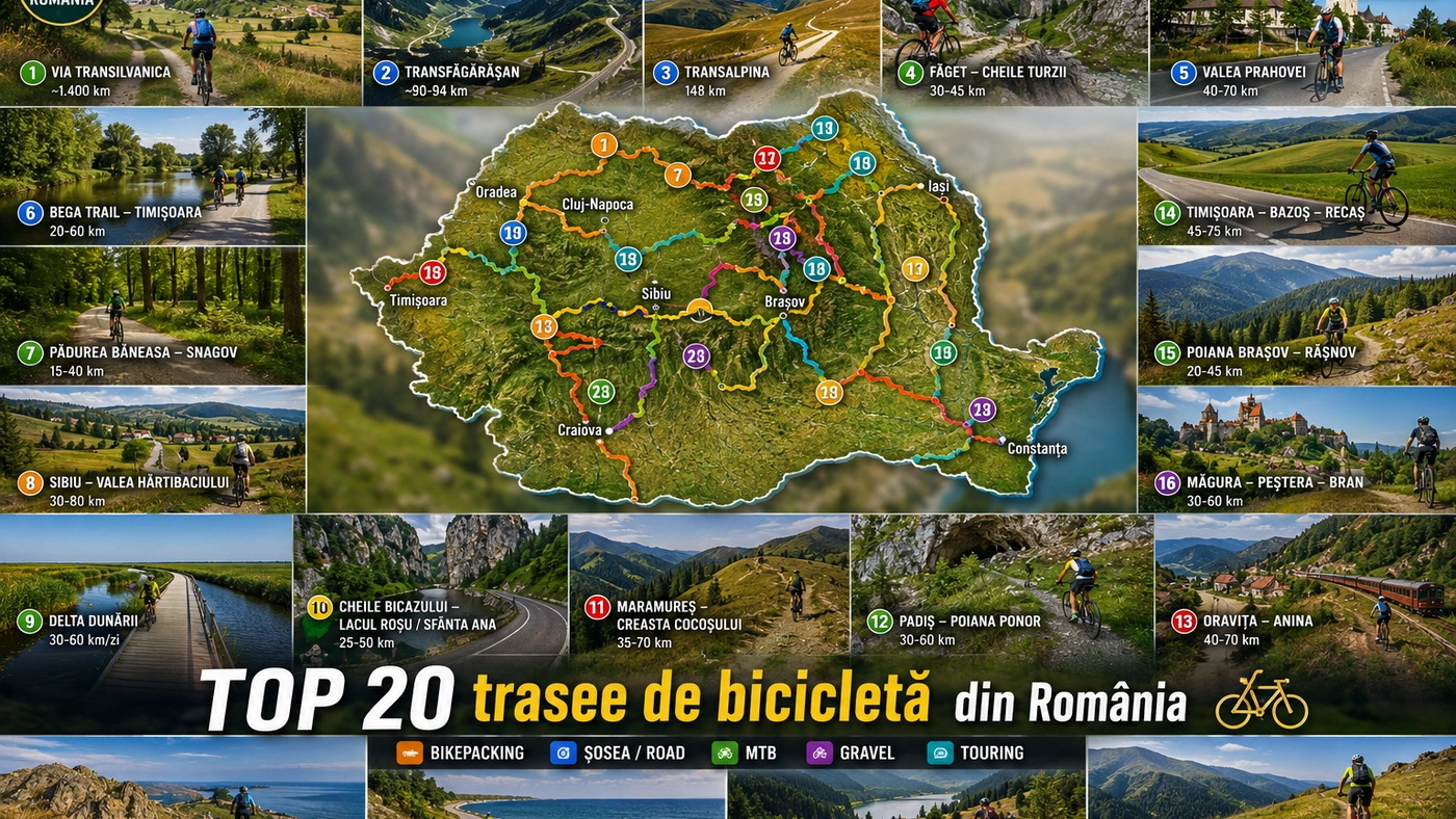 TOP 20 Trasee pe Bicicletă din România