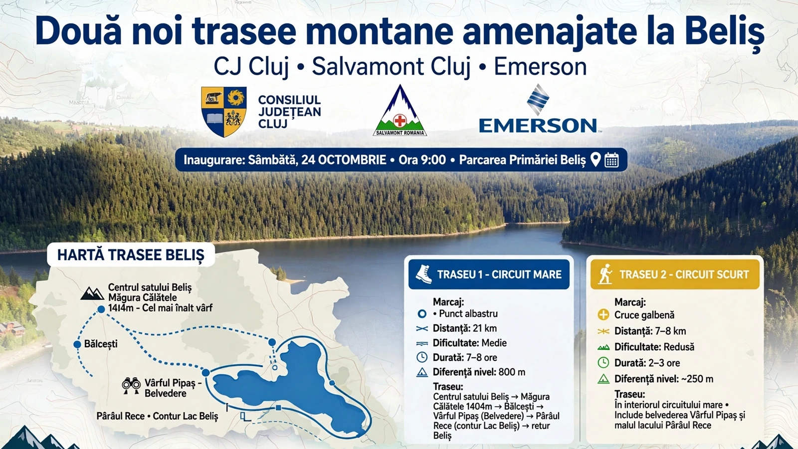 Două noi trasee montane amenajate la Beliș